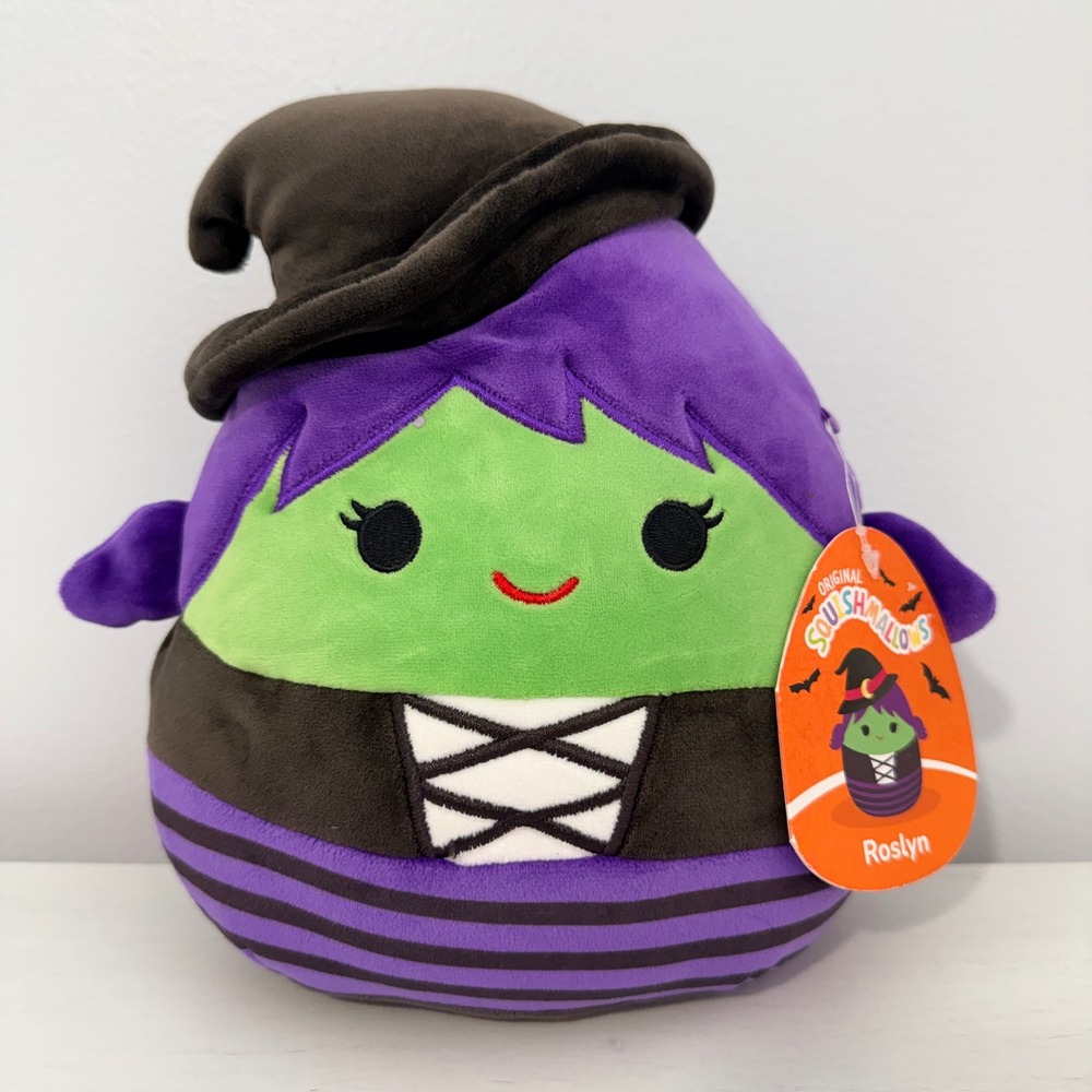 Squishmallows Roslyn Witch Plush 9 Inch Purple Green Halloween 2023 Kellytoy